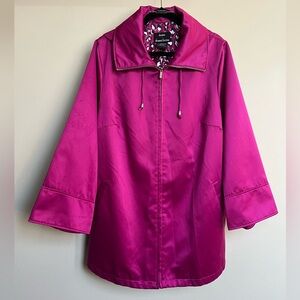 Dennis Basso Magenta Trench Coat